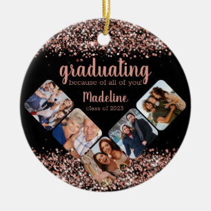 Ro Guld Glitter på grund av er fem fotogradua Julgransprydnad Keramik