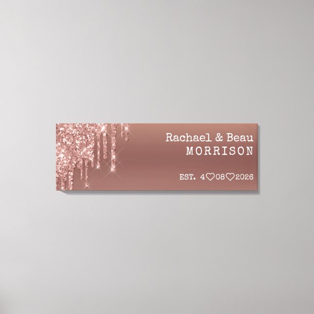 Ro Guld-Glitter-pådrivaren Kumpan Bröllop-årsdagen Canvastryck (Framsida)