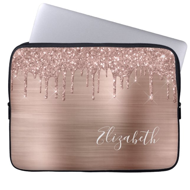 Ro Guld Glitter Personlig Laptop sleeve (Framsidan)