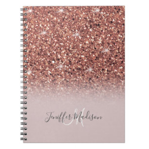 Ro guld glitter Personlig Namn Anteckningsbok