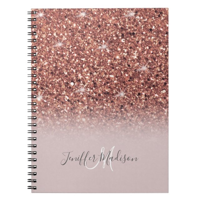 Ro guld glitter Personlig Namn Anteckningsbok (Framsidan)