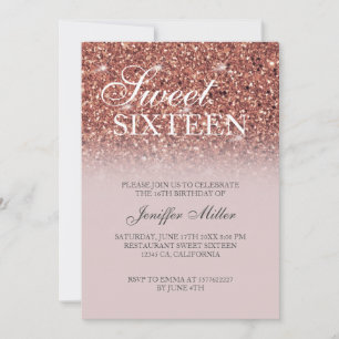 Ro guld glitter Personlig Namn Inbjudningar