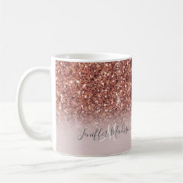Ro guld glitter Personlig Namn                Kaffemugg