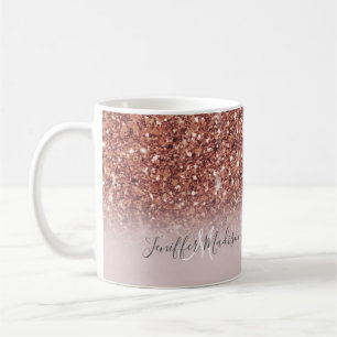 Ro guld glitter Personlig Namn Kaffemugg