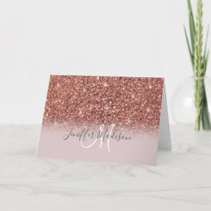 Ro guld glitter Personlig Namn Kort