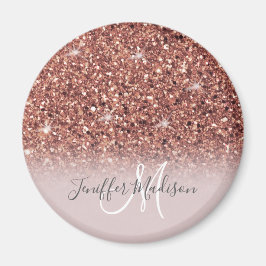 Ro guld glitter Personlig Namn Magnet