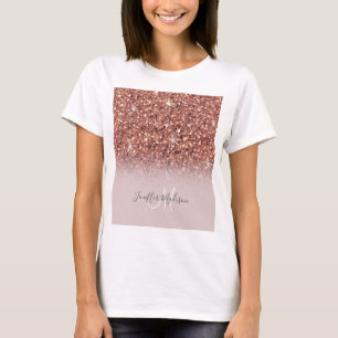 Ro guld glitter Personlig Namn                T Shirt