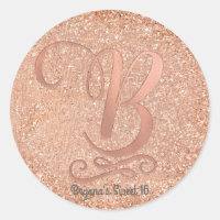 Ro Guld Glitter Personligen  Inledande Brev B