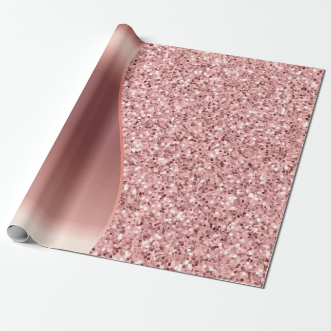 Ro Guld Glitter Presentpapper (Utrullad)