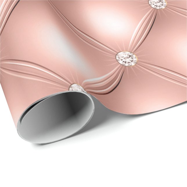 Ro Guld  Glitter puffed Glam Diamond Presentpapper (Rullad Hörn)