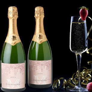 Ro guld glitter rosa gnistra vid , monogram glam