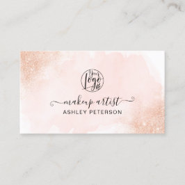 Ro Guld glitter rosa   logotyp makeup Visitkort