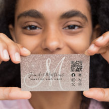 Ro Guld Glitter Rosa QR-kod Makeup Hair