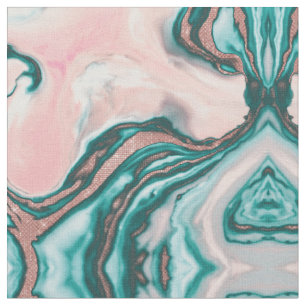 Ro Guld Glitter Rosa Teal Swirly Pable Marble Tyg