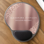 Ro Guld Glitter |  ROSANS GNISTRA GLITTER Gel Musmatta<br><div class="desc">Rosa - Ro Guld Glitter Faux Gnistra Glitter Metallic Foil Minimalist Business Mousepad (Mouse Pad) med vita bokstäver för monogrammet. Du kan anpassa affärsdesignen Ro Guld Girly med ditt namn. Kontakta designern om du vill ha anpassade matchande objekt.</div>