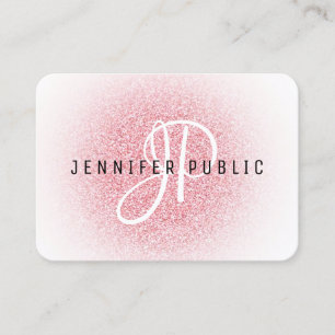 Ro Guld Glitter Se Elegant Monogram Modern Modern Visitkort
