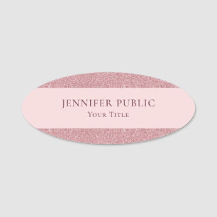 Ro Guld Glitter ser modern Elegant-mall Namnbricka