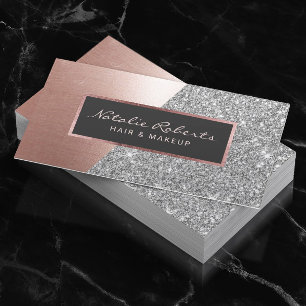 Ro Guld Glitter Silver, Modern Beauty Salon Spa Visitkort