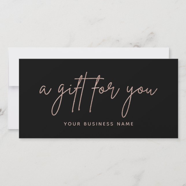 Ro Guld Glitter skript Business Gift Voucher (Framsida)