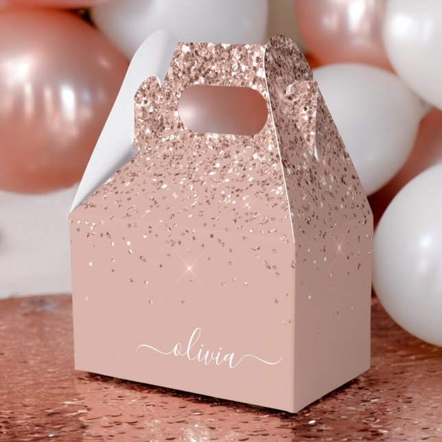 Ro Guld  Glitter ,  skript, monogram Girly Presentaskar (Skapare uppladdad)