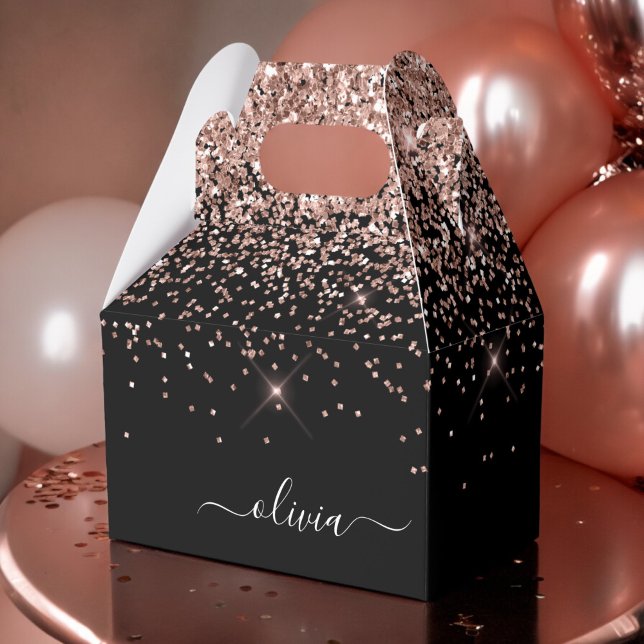 Ro Guld  Glitter ,  skript, monogram Girly Presentaskar (Skapare uppladdad)