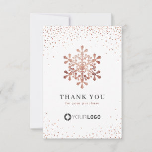 Ro guld glitter Snowflake-jul Tack Kort