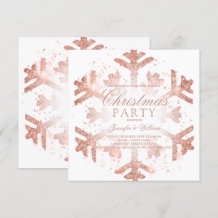 Ro Guld Glitter Snowflake Julafton Julfest Inv. Inbjudningar