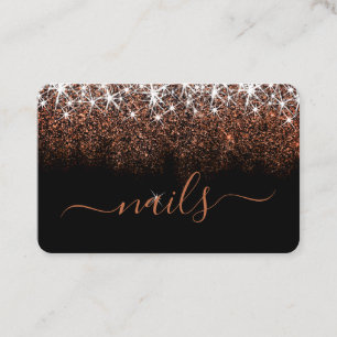 Ro Guld Glitter Spark Elegant Professionell Nagel Visitkort