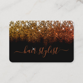 Ro Guld Glitter Spark Professionell Hair Stylist Visitkort