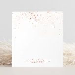 Ro Guld Glitter Sparkly Elegant Glamous-skript Anteckningsblock<br><div class="desc">Skapa ditt eget anteckningsblock för personlig svart och ro guld diamant gnistra med ditt anpassningsbar moderna handskript namn.</div>