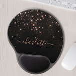 Ro Guld Glitter Sparkly Elegant Glamous-skript Gel Musmatta<br><div class="desc">Skapa din egen personlig svart och ro guld diamant gnistra-musmatta med anpassningsbarnas moderna handskript namn.</div>