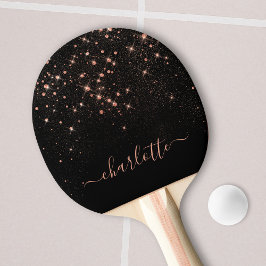 Ro Guld Glitter Sparkly Elegant Glamous-skript Pingisracket