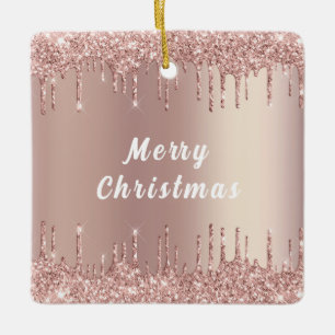 Ro Guld Glitter Sparkly jul Ornament