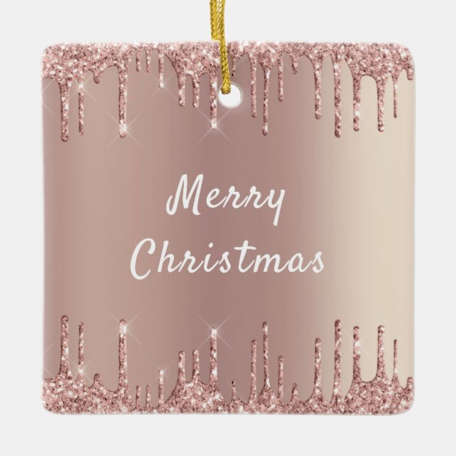 Ro Guld Glitter Sparkly jul Ornament (Framsida)