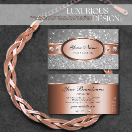 Ro Guld Glitter Stars Diamonds Finare Chic Silver Visitkort