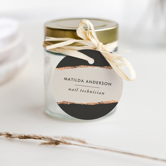 Ro guld glitter svarta modern elegant budget gåvor etiketter (Skapare uppladdad)