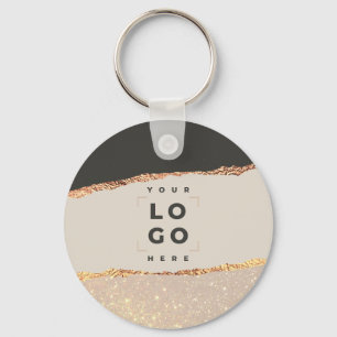 Ro guld glitter svarta modern elegant budget nyckelring