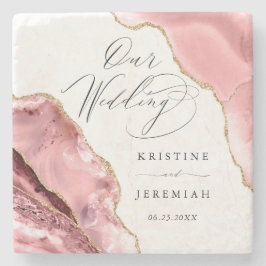 Ro Guld Glitter Svartskript lyxskript Bröllop Stenunderlägg