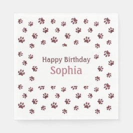 Ro Guld Glitter Tass avtryck Pet Födelsedagsfest Pappersservett