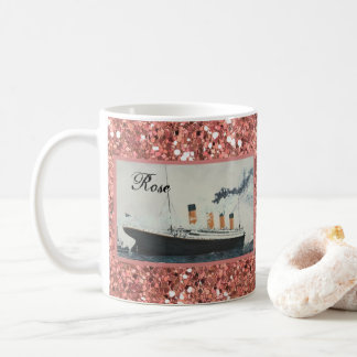 Ro Guld Glitter Titanic-Personligen Girly Kaffemugg
