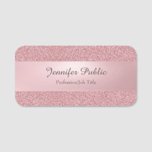 Ro Guld Glitter Titta i handskript Modern text Namnbricka