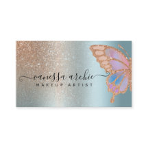 Ro Guld Glitter Turquise Foil Rainbow Butterfly