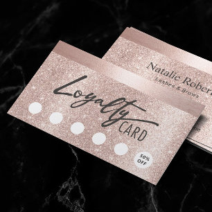  Ro Guld Glitter-typografi (Beauty Salon) Lojalitetskort