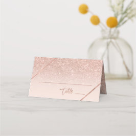 Ro guld glitter typografi för rosa bröllop placeringskort