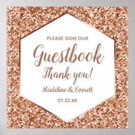 Ro Guld Glitter undertecknar vårt Guestbook Bord-t Poster