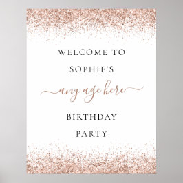 Ro Guld Glitter välkomnar alla Födelsedagsfester i Poster