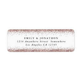 Ro Guld Glitter, vitbok Retur Namn Adress Returadress Etikett