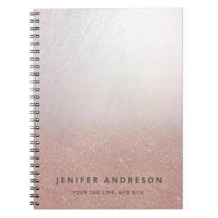 Ro guld glittery ombre modern anteckningsbok