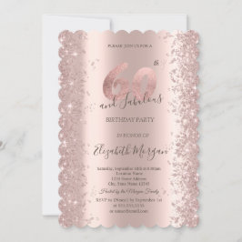 Ro Guld Gnistra Diamanter 60:e födelsedag Inbjudningar