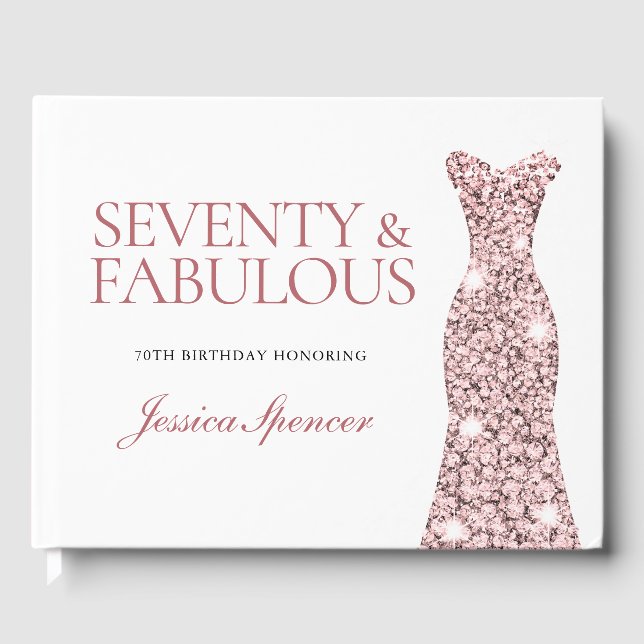 Ro Guld Gnistra Dress 70:e Födelsedagsfesten Gästböcker (Framsida)